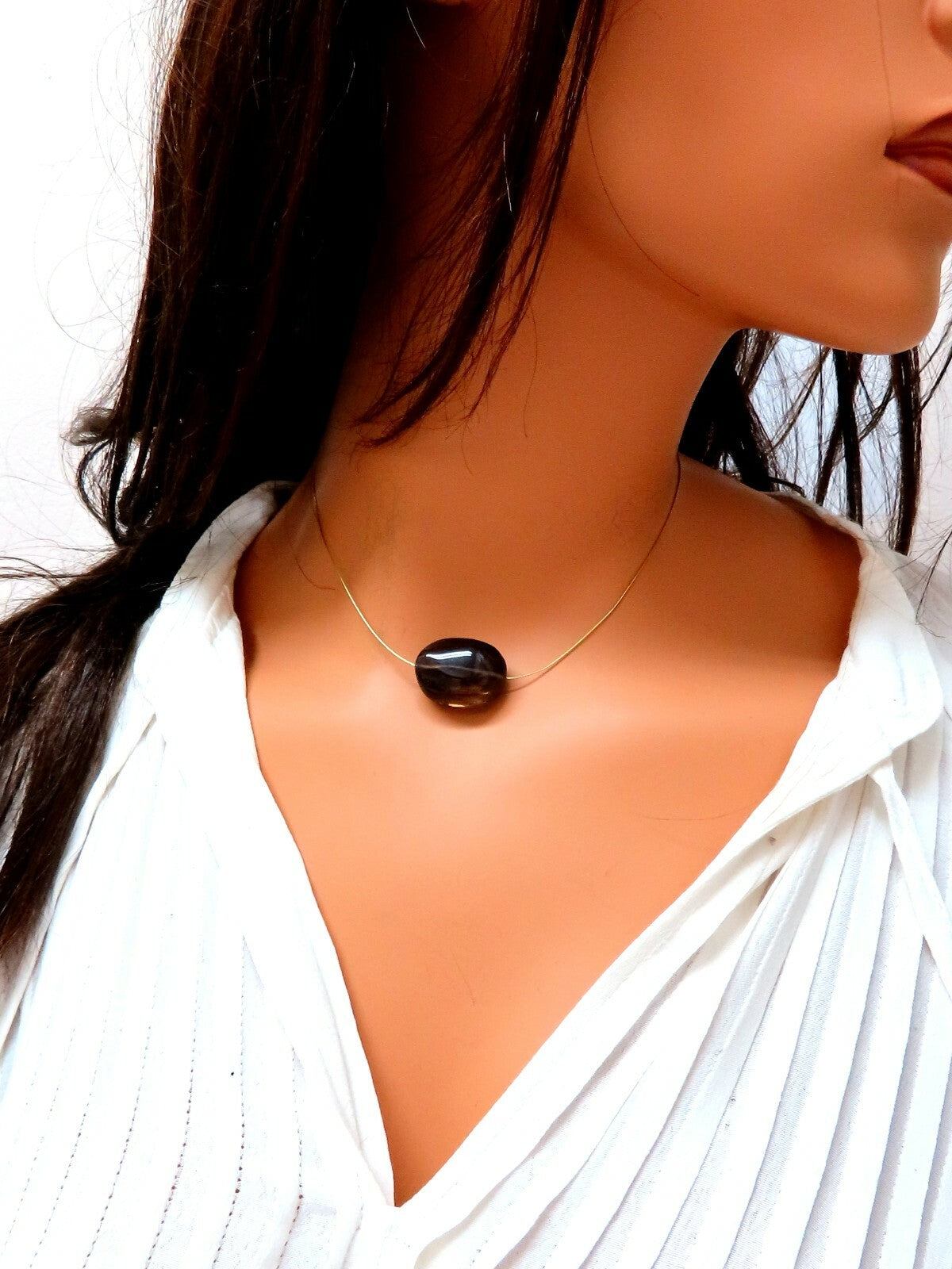 Arizona Topaz Necklace 14kt Solitaire *v