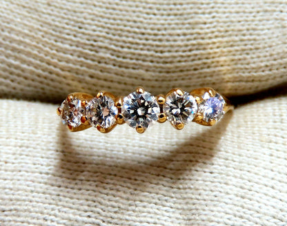 .75ct Natural Round Diamonds Calibrated Ring Band 14kt G/Vs *v