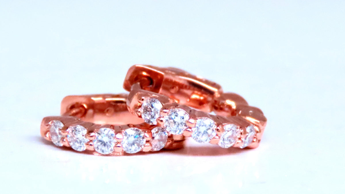 .43ct Diamonds Mini Hoop Earrings 14kt Rose Gold 12492 *v