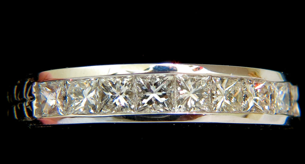 14KT .72CT NATURAL DIAMONDS EDWARDIAN DECO REVIVAL BAND PRINCESS CUTS *v