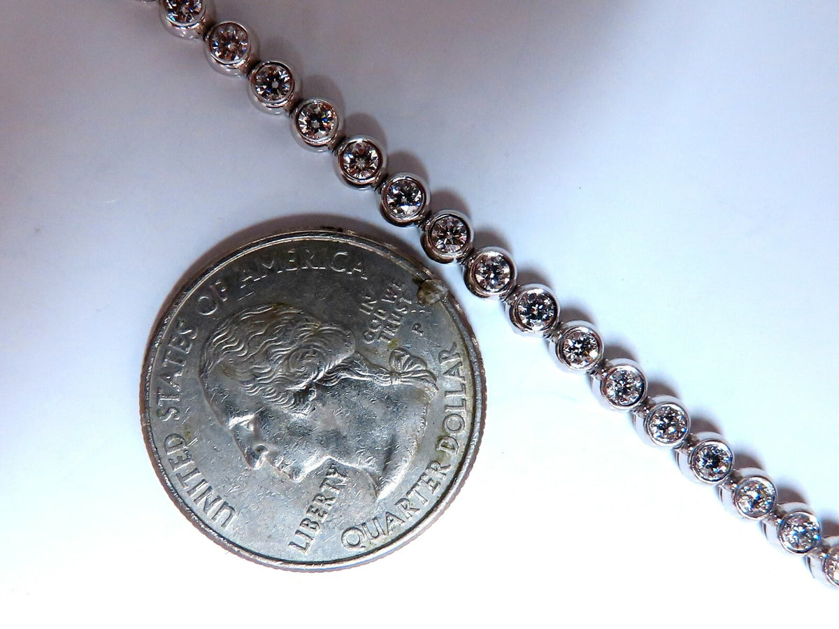 2.40ct Natural Diamonds Tennis Bracelet 14kt Gold Classic Bezel Mount *v