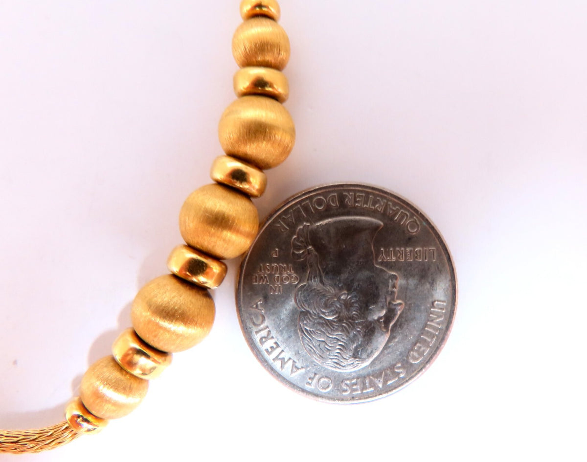 Brushed Rolling Ball Bead Necklace 18kt 15 Grams 16.5 inch *v