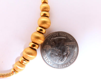 Brushed Rolling Ball Bead Necklace 18kt 15 Grams 16.5 inch *v