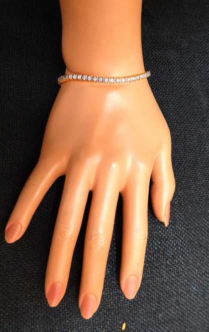 2.02ct. natural round diamonds bar tennis bracelet classic 14 karat gold *v