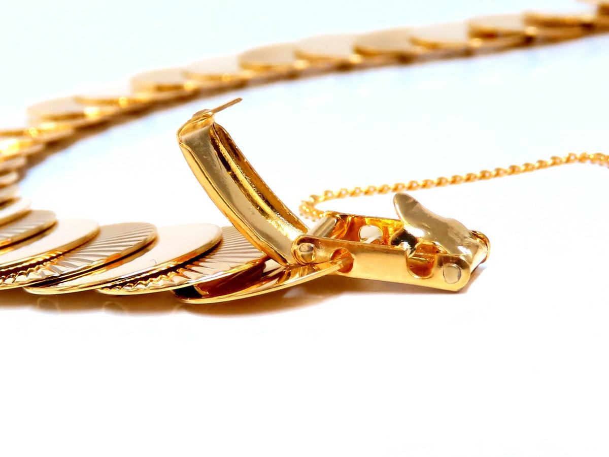 Vintage Circular Disc & Ray Link Bracelet 14kt Gold *v