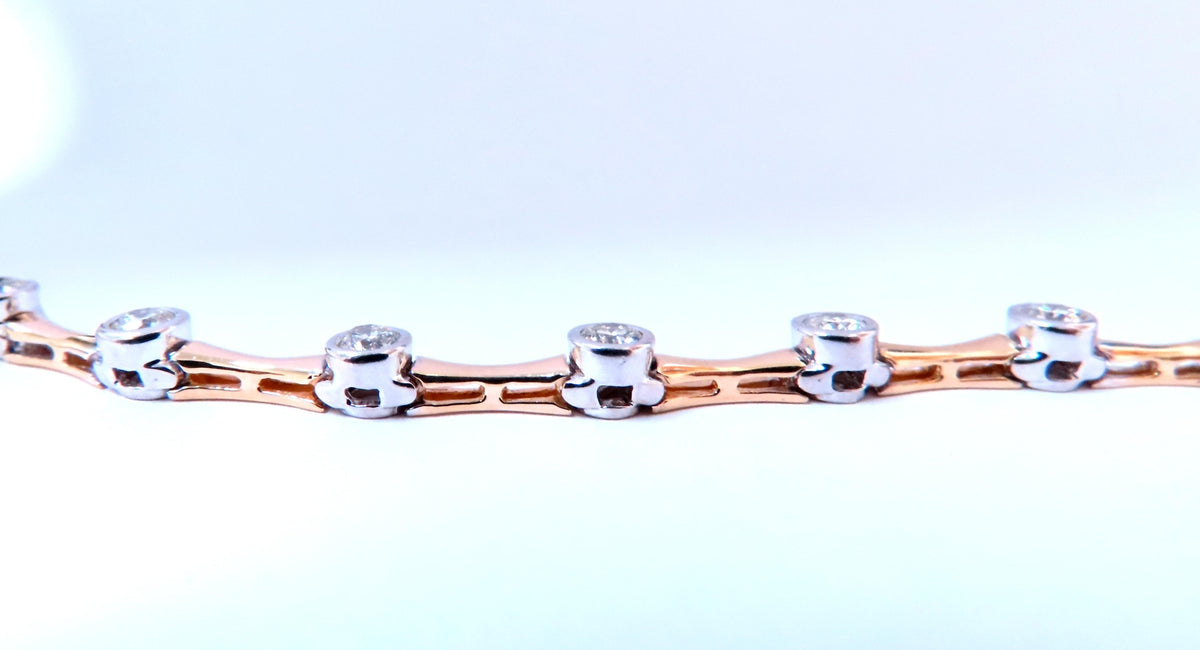 2.80ct Natural Diamonds Flush mount Tube Link Bracelet 14kt 12637 *v