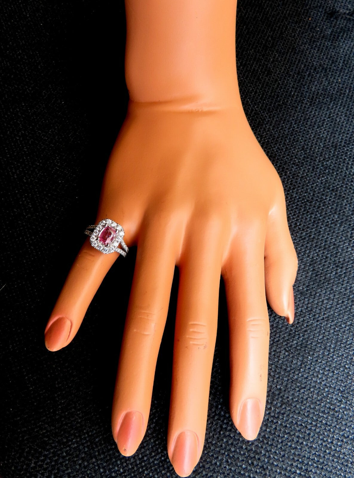 GIA Certified 1.14ct Natural Padparadscha Sapphire Diamonds Ring 14kt *v