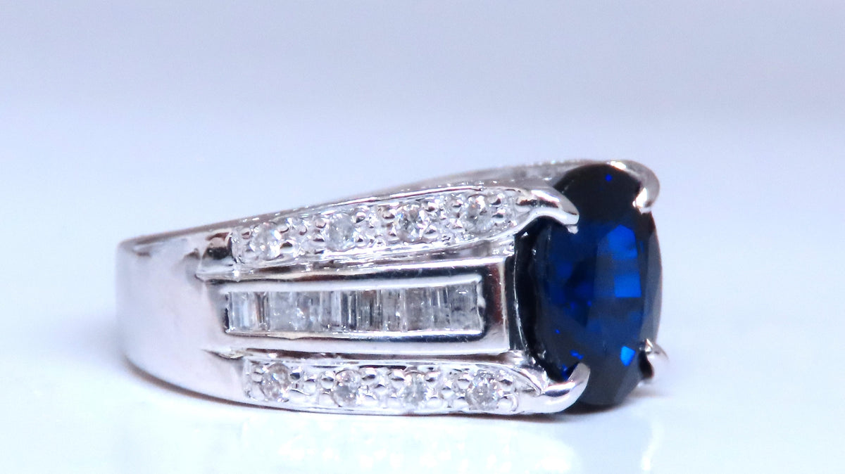 4.70ct Lab Created Sapphire Diamonds ring 14kt gold 12436 *v