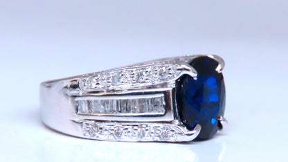 4.70ct Lab Created Sapphire Diamonds ring 14kt gold 12436 *v
