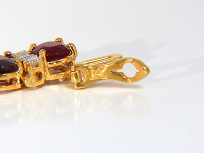21.86ct NATURAL FINE VIVID RED RUBY DIAMONDS TENNIS BRACELET CLASSIC 14kt *v
