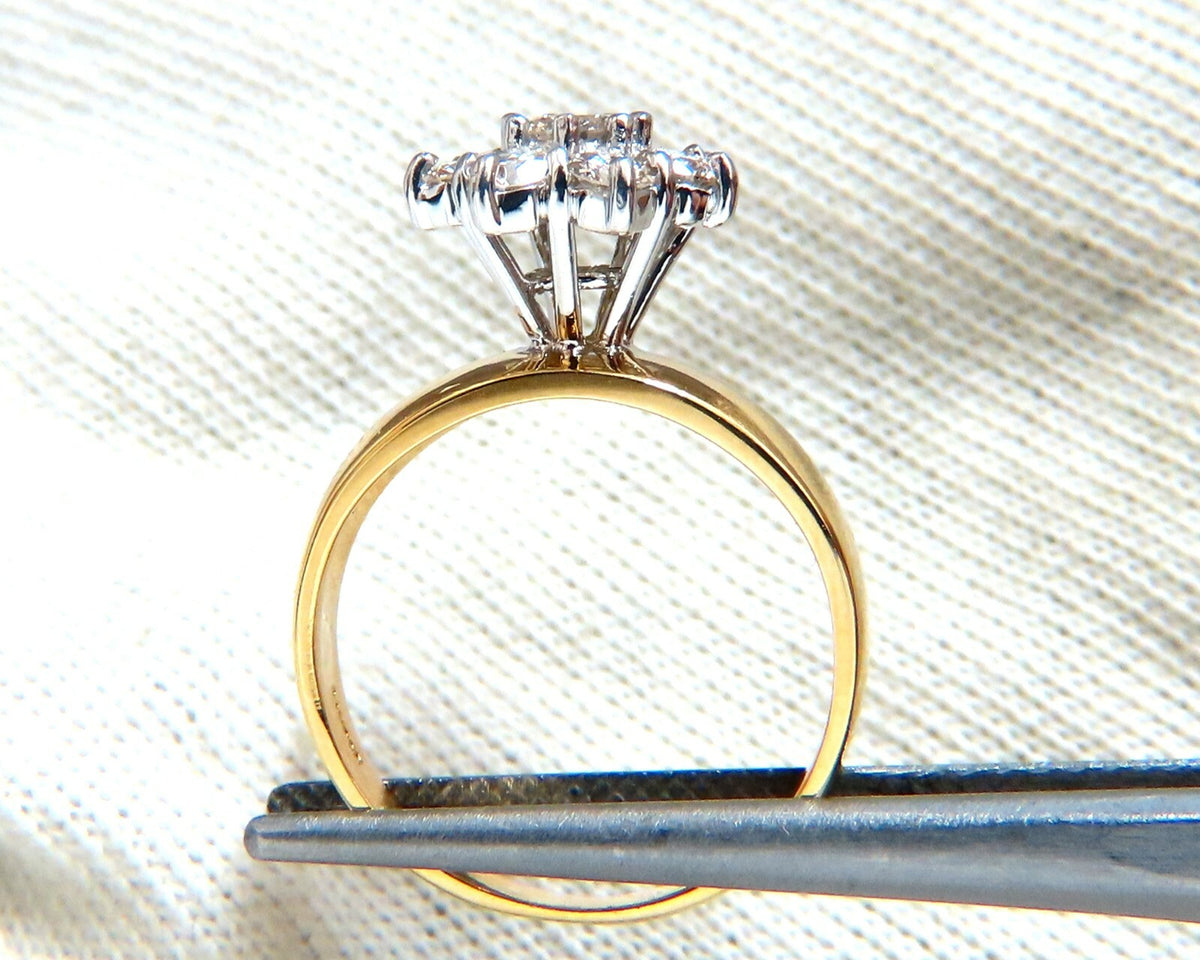 1.04ct Natural Diamonds Floating Cluster on Band Ring 14kt Vintage *v
