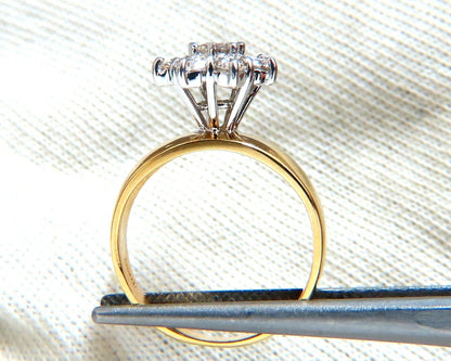 1.04ct Natural Diamonds Floating Cluster on Band Ring 14kt Vintage *v