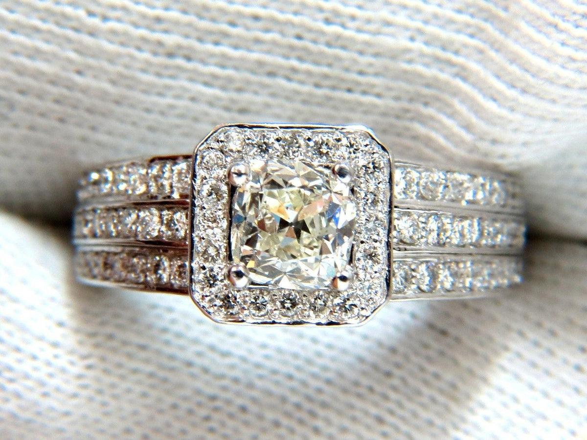 GIA Certified 1.20ct natural cushion cut diamonds ring 14kt 10024 *v