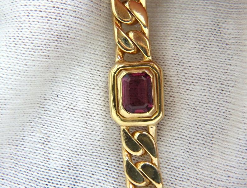 12ct Natural Aquamarine Amethyst Tourmaline Link Necklace 14kt Gold 12398 *v