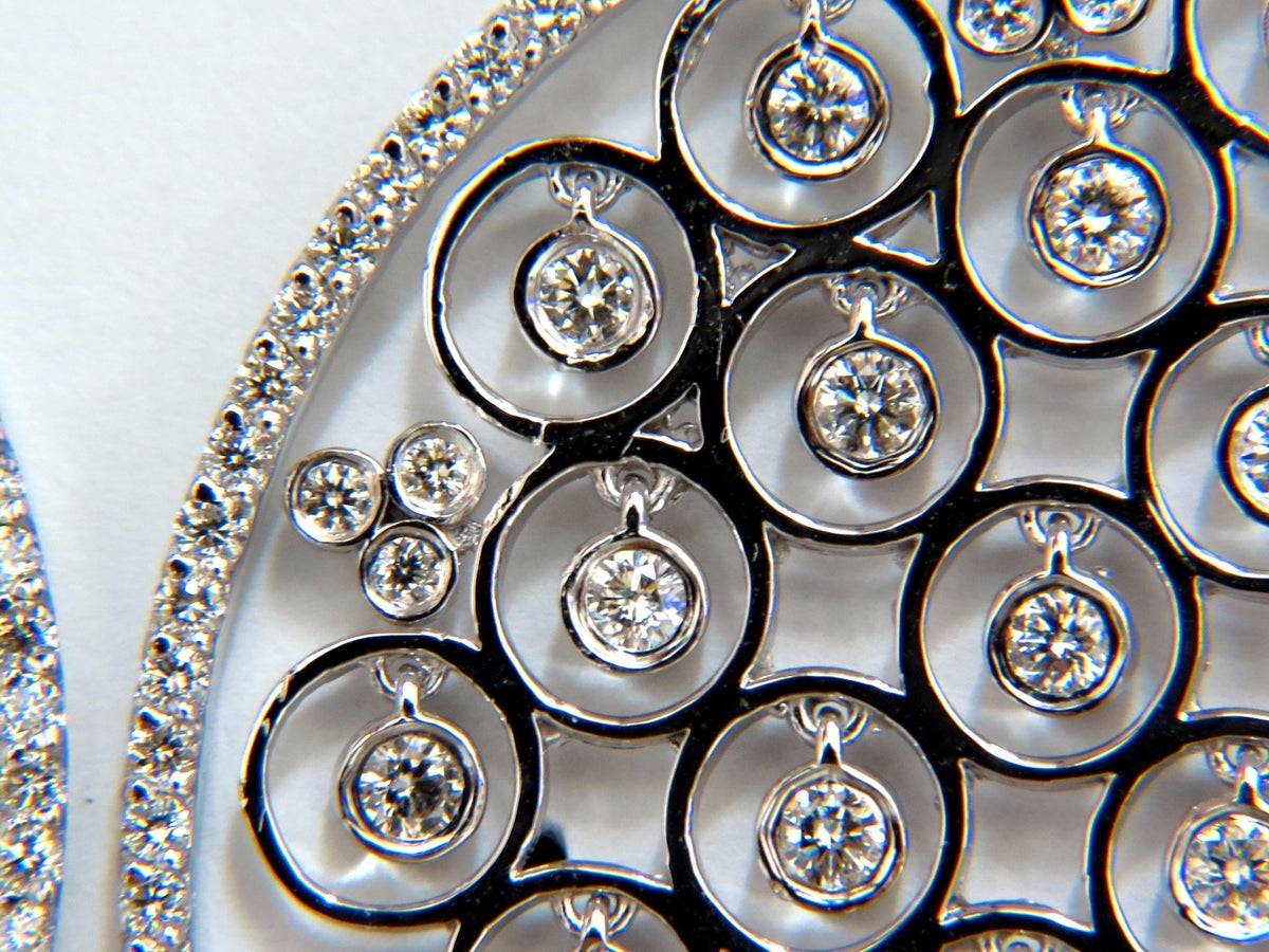 5.70ct natural diamonds floating grill dangle earrings 14kt circles *v