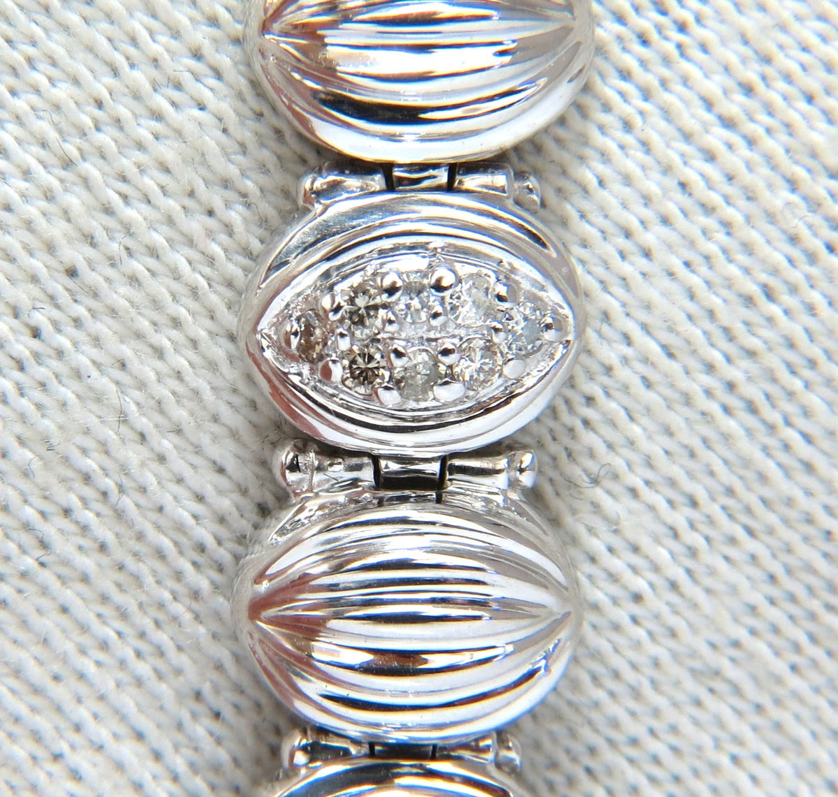 Mod Watermelon Link 1.00ct Diamonds Tennis Bracelet 14kt *v