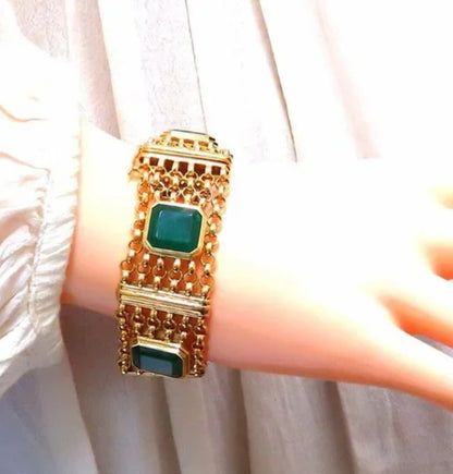 GIA Certified Vintage Emerald Bracelet 60ct 18kt Gold 12238 *v