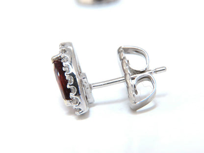 GIA Certified 1.19 & 1.28ct. Natural ruby diamond earrings 18 Karat Cluster *v