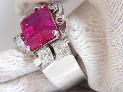 GIA Lab Pink Sapphire Diamonds Ruby Bangle Bracelet Parisian Posh Deco *v