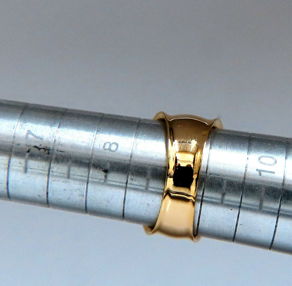 Wide Flat band slight dome ring 14kt gold *v