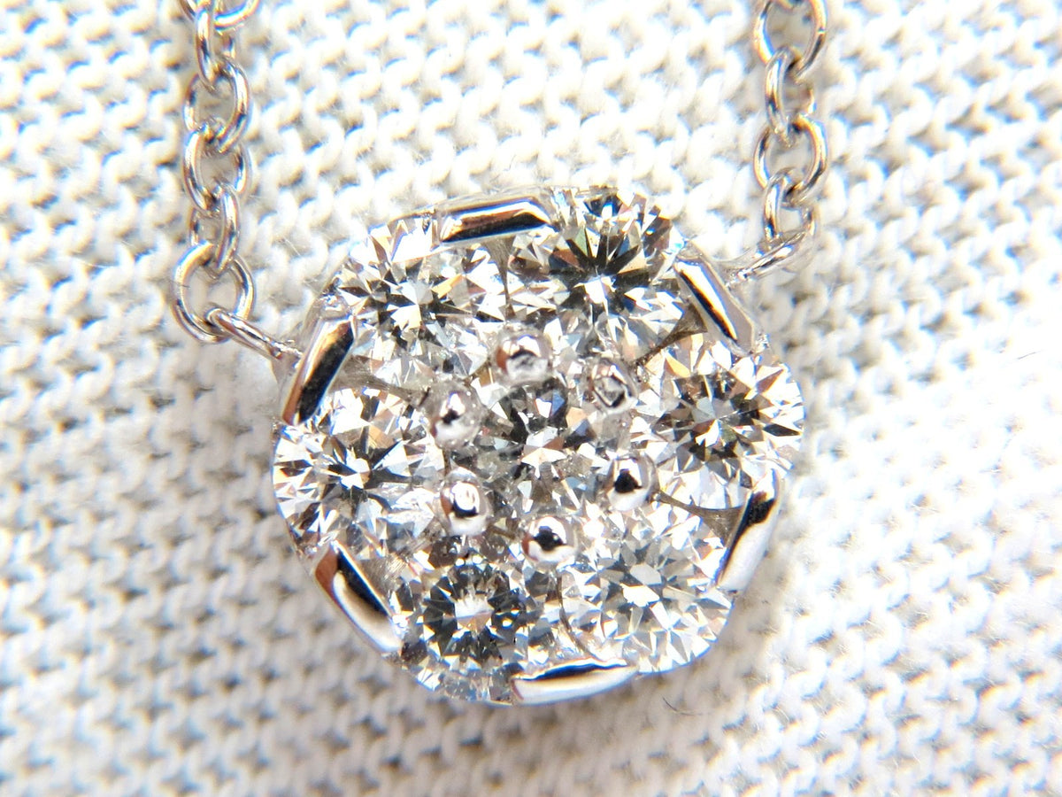 1.00ct Diamond cluster necklace 14kt 18 inch *v