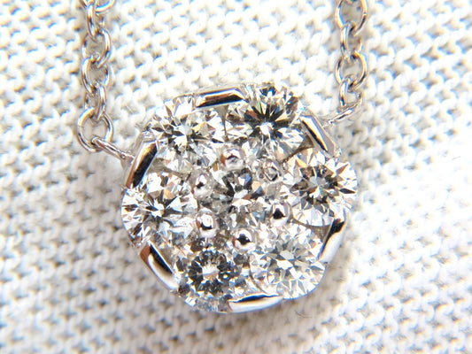 1.00ct Diamond cluster necklace 14kt 18 inch *v