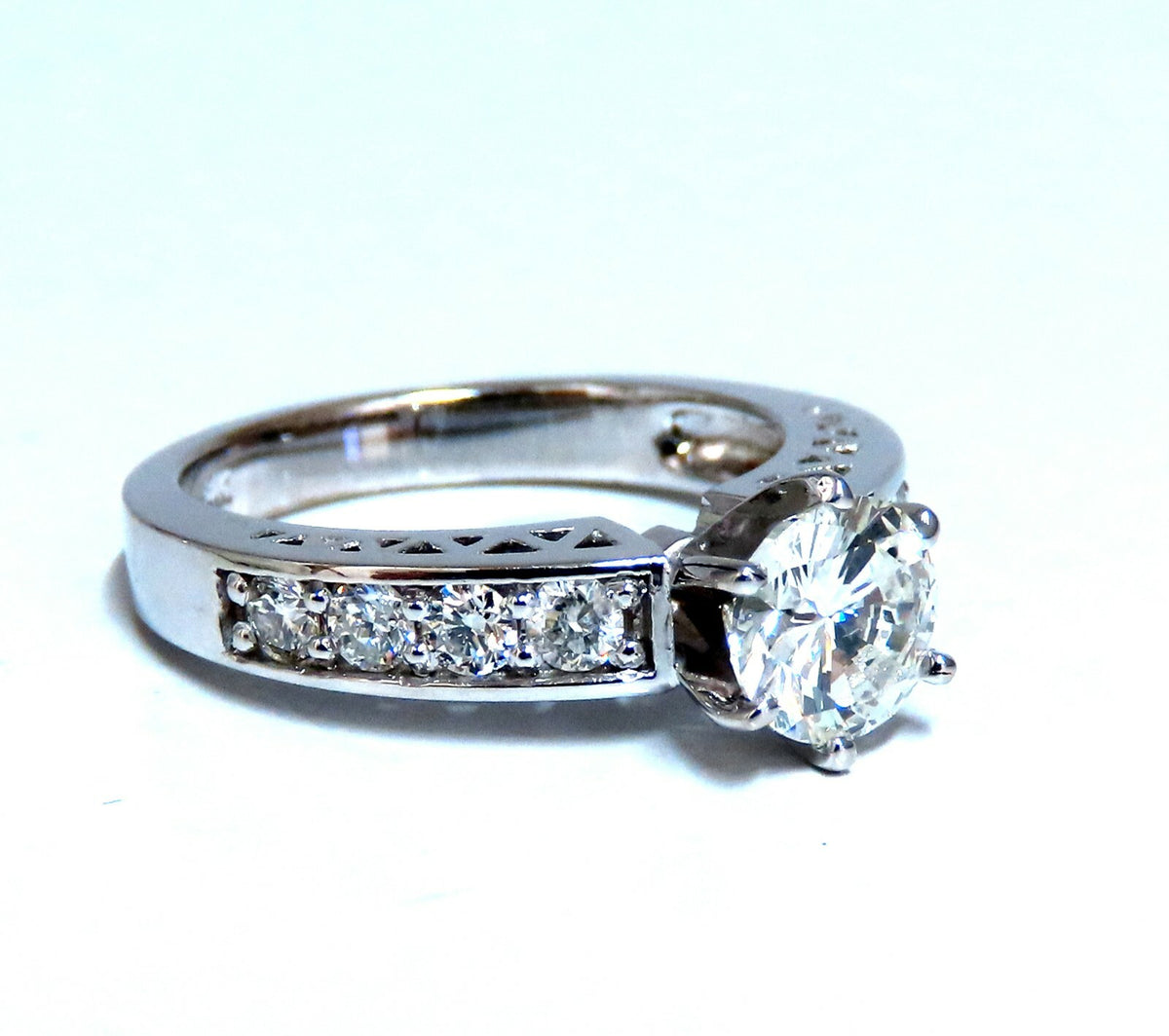 GIA certified natural 1.01ct Round Diamond Ring & Band 14kt *v