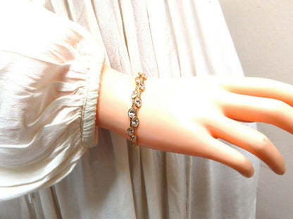 Double Strand CZ yard link bracelet 14kt *v