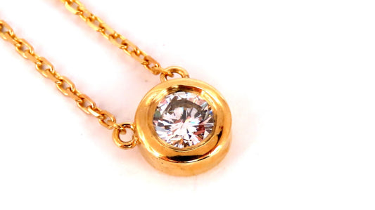 GIA Certified .44ct Diamond Solitaire Necklace G/Vs1 *v