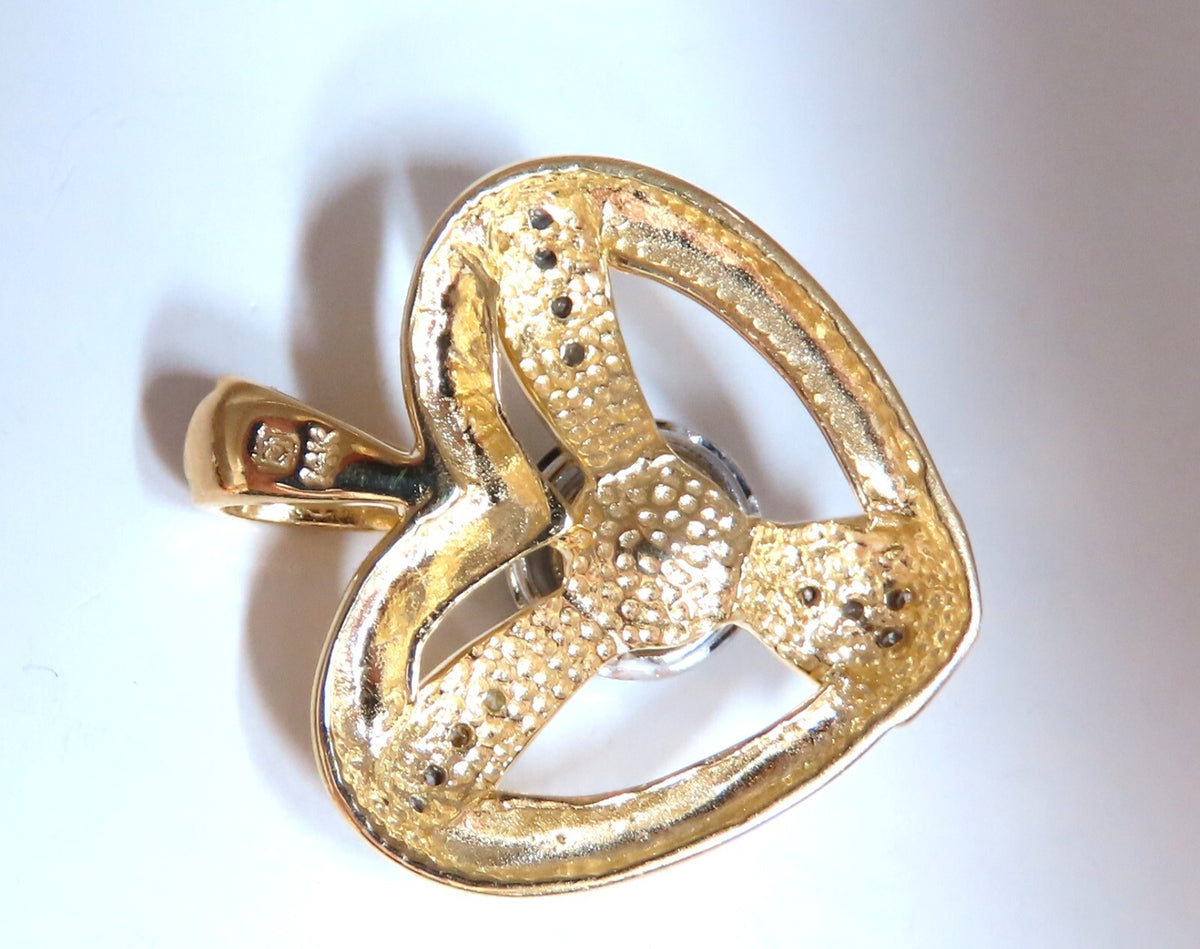 .40ct Natural Diamond Heart Pendant Flush Mount 14kt *v