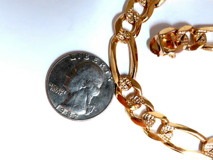 Figaro Link 14kt Gold Bracelet 8.25 inch 10mm 28 Gram Unisex *v