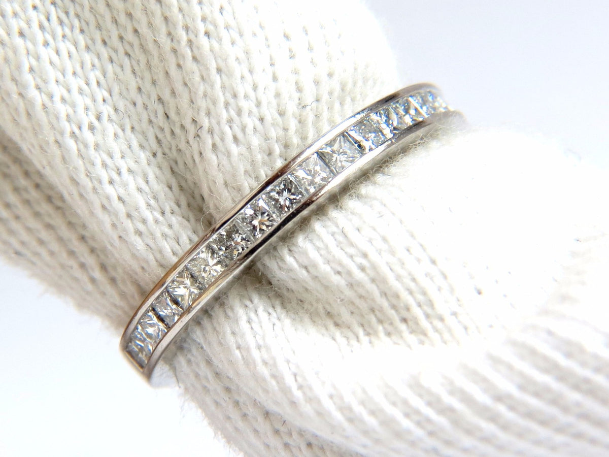 Authentic Asprey .65ct natural princess cut diamonds band Platinum *v