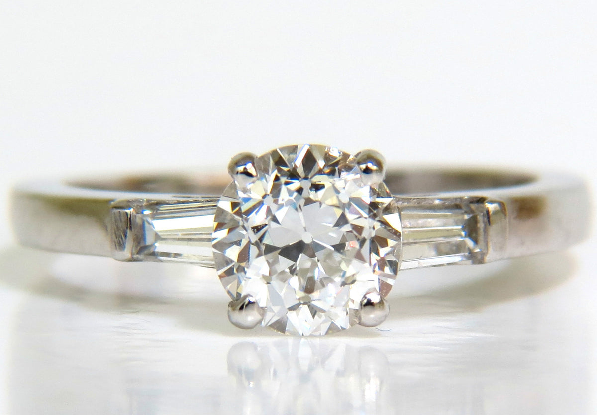 GIA CERTIFIED 1.01CT EUROPEAN CUT NATURAL DIAMOND RING F/VS2 PLATINUM *v