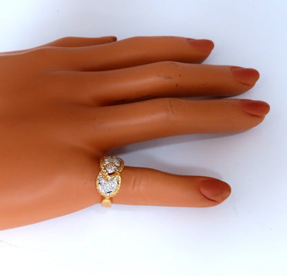 .20ct Natural Round Diamond Ring 14ktgold Bow Deco *v