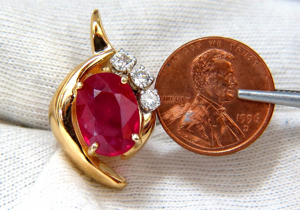 13.00ct Clarity enhanced ruby natural diamond earrings 14kt *v