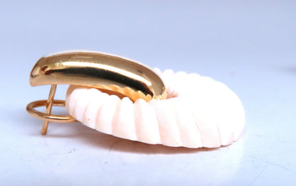 Interchangeable Onyx Moonstone Coral Gold Dangle Earrings 18kt 12632 *v