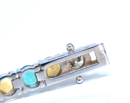 9.80ct natural ruby emerald sapphires diamond tennis bracelet 14kt gem line *v