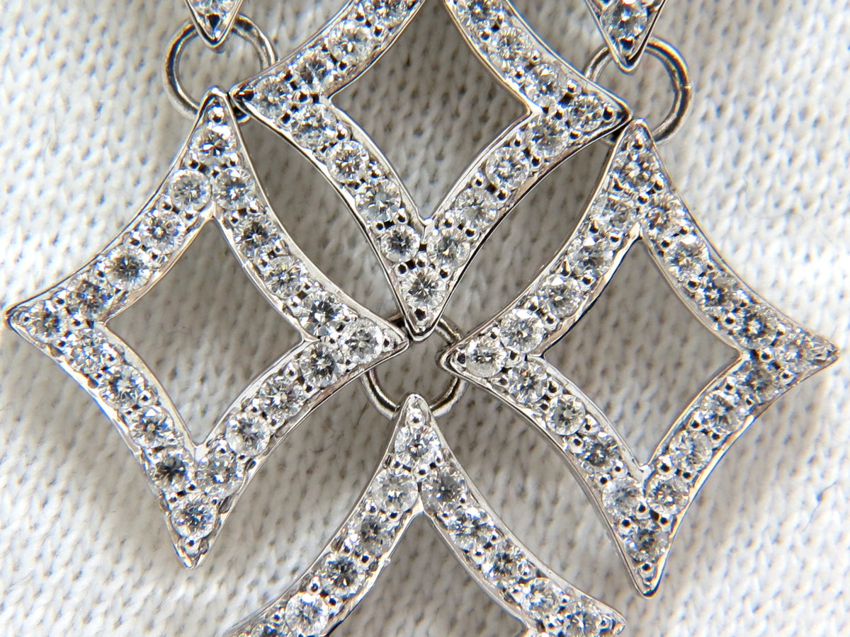 5.00ct diamonds earrings & necklace matching suite 18kt g/vs diamond shaped *v