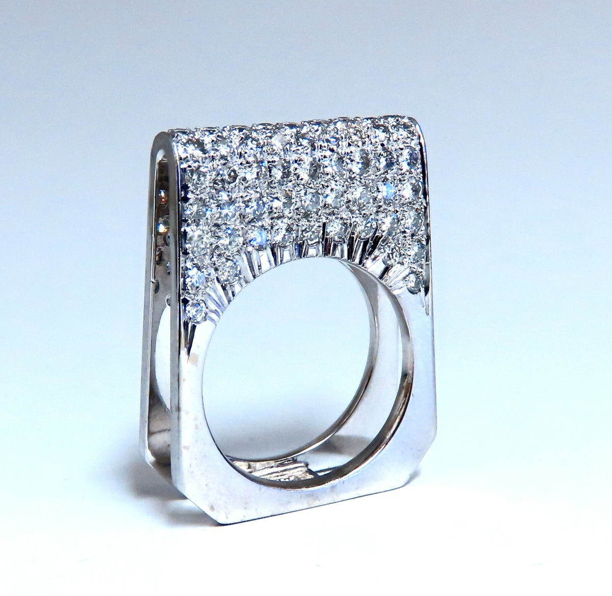 2.00ct Natural Round Diamonds Fold Over Ring Mod Deco 14kt *v