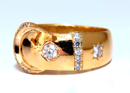 .40ct Natural Round Diamond Crescent Ring 18kt Gold England *v