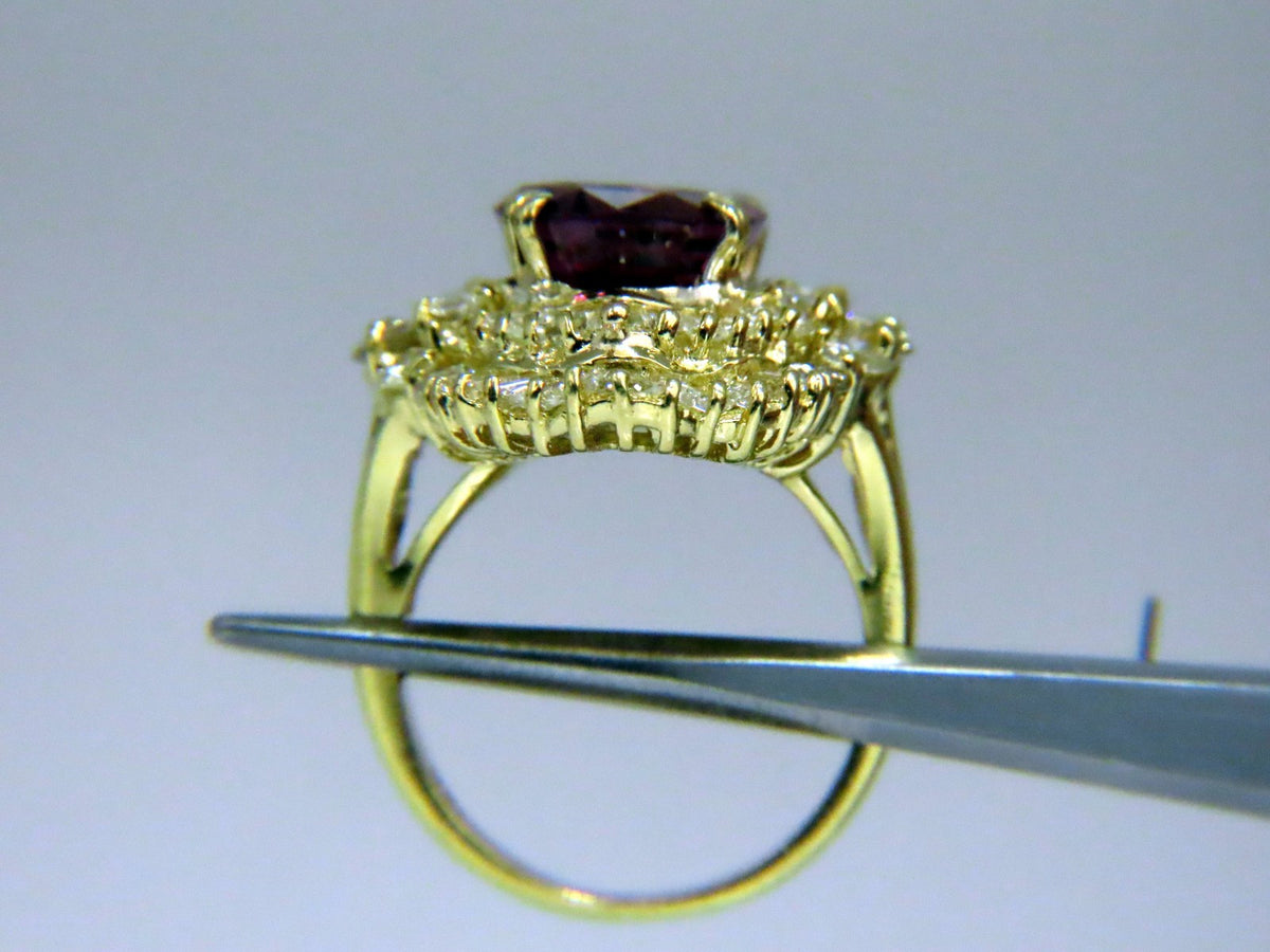GIA Certified 8.12ct Natural No Heat Spinel 6.00ct Diamonds Ring 18Kt*v