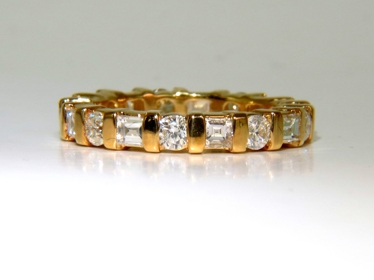 1.50CT NATURAL DIAMOND ETERNITY BAND BAGUETTE ROUNDS 14KT *v