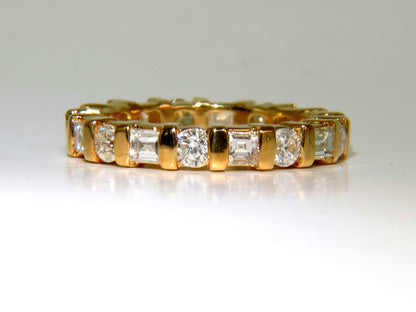 1.50CT NATURAL DIAMOND ETERNITY BAND BAGUETTE ROUNDS 14KT *v