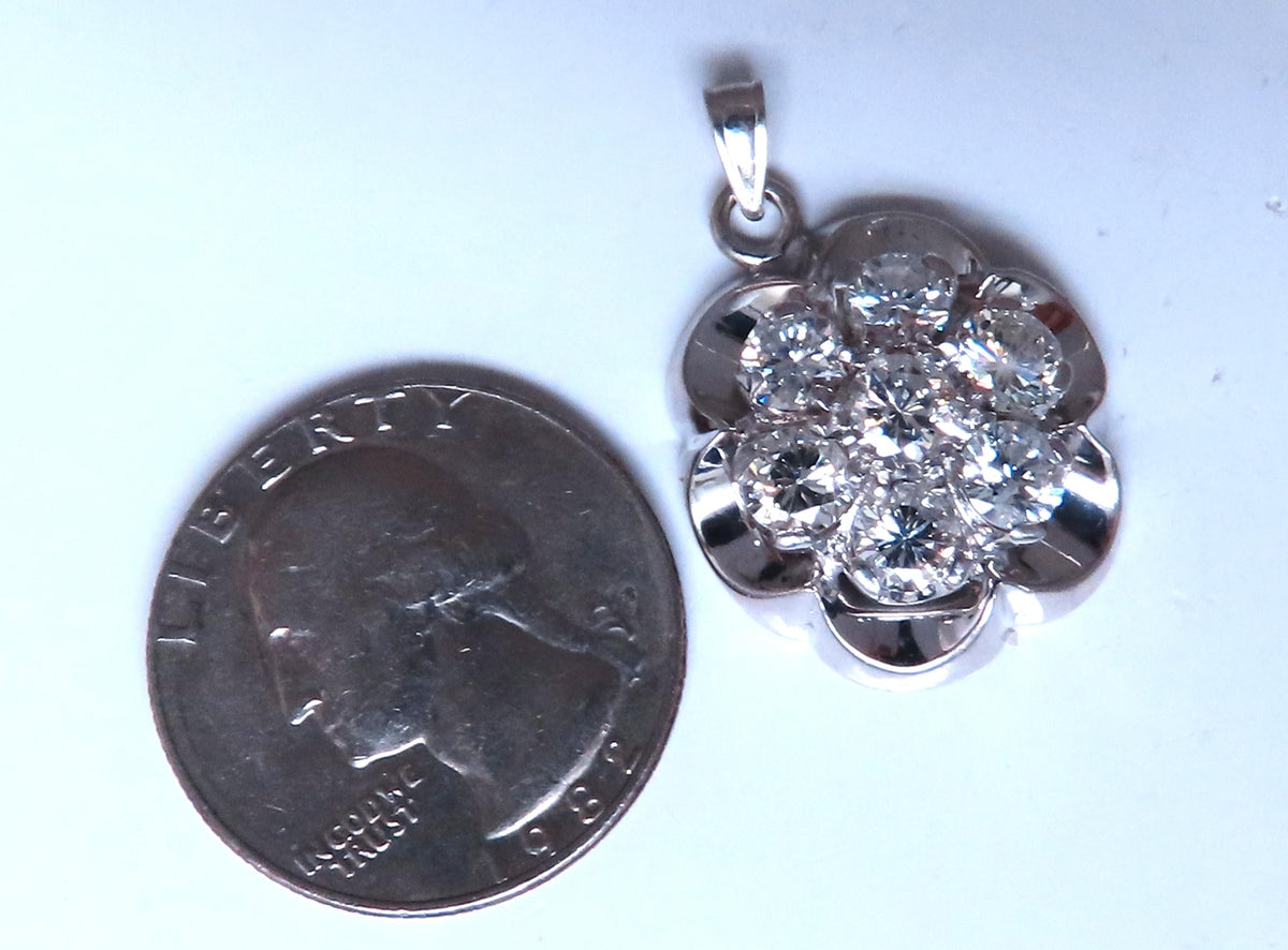 2.50ct Natural Diamonds Cluster pendant G/Si 14kt gold 12407 *v