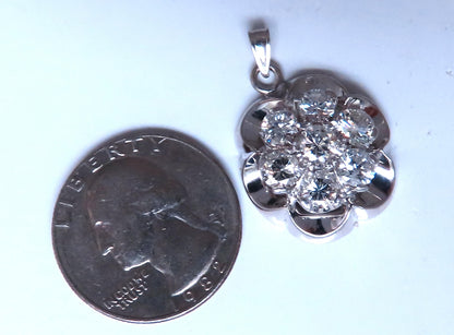 2.50ct Natural Diamonds Cluster pendant G/Si 14kt gold 12407 *v