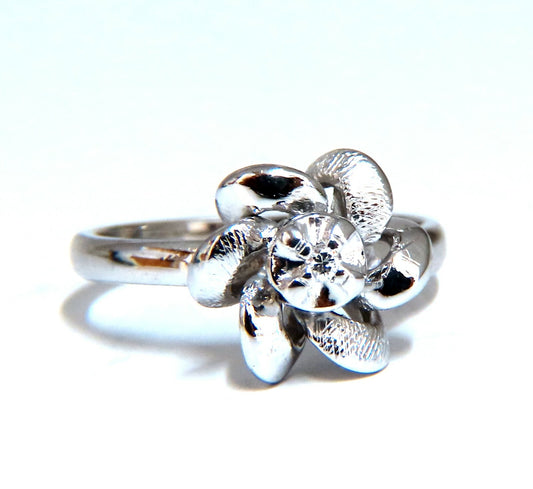 .02ct Natural Diamond Circular Bow Clover Ring 14kt *v