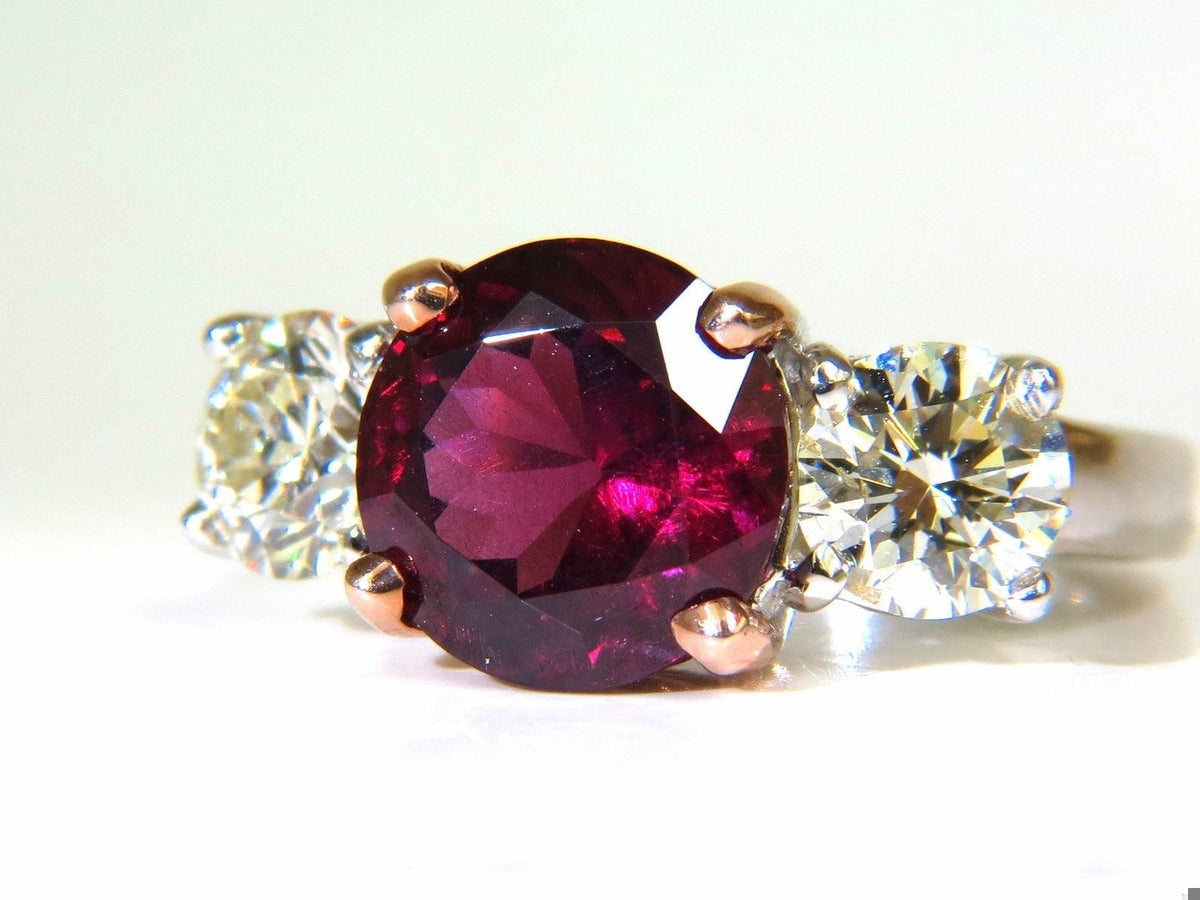 5.13ct Natural Tourmaline Diamonds Ring 14kt Classic Three 10021 *v