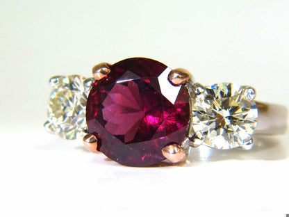 5.13ct Natural Tourmaline Diamonds Ring 14kt Classic Three 10021 *v