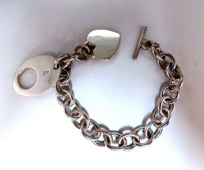 Sterling Silver Toggle Heart Link Bracelet *v