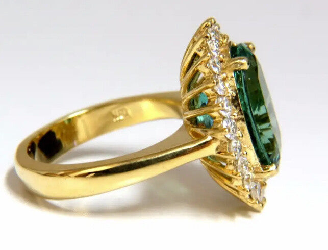 GIA Certified 8.60ct natural green emerald diamonds ring 18kt "F1" Halo Prime *v